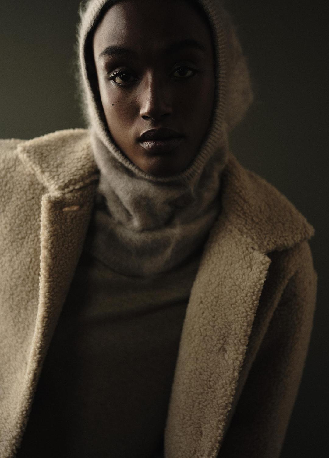 VINCE | Collared Sherpa Jacket in Jackets - MARZIPAN