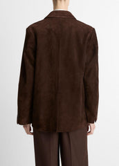 VINCE | Suede Blazer in Blazers - CHOCOLATE
