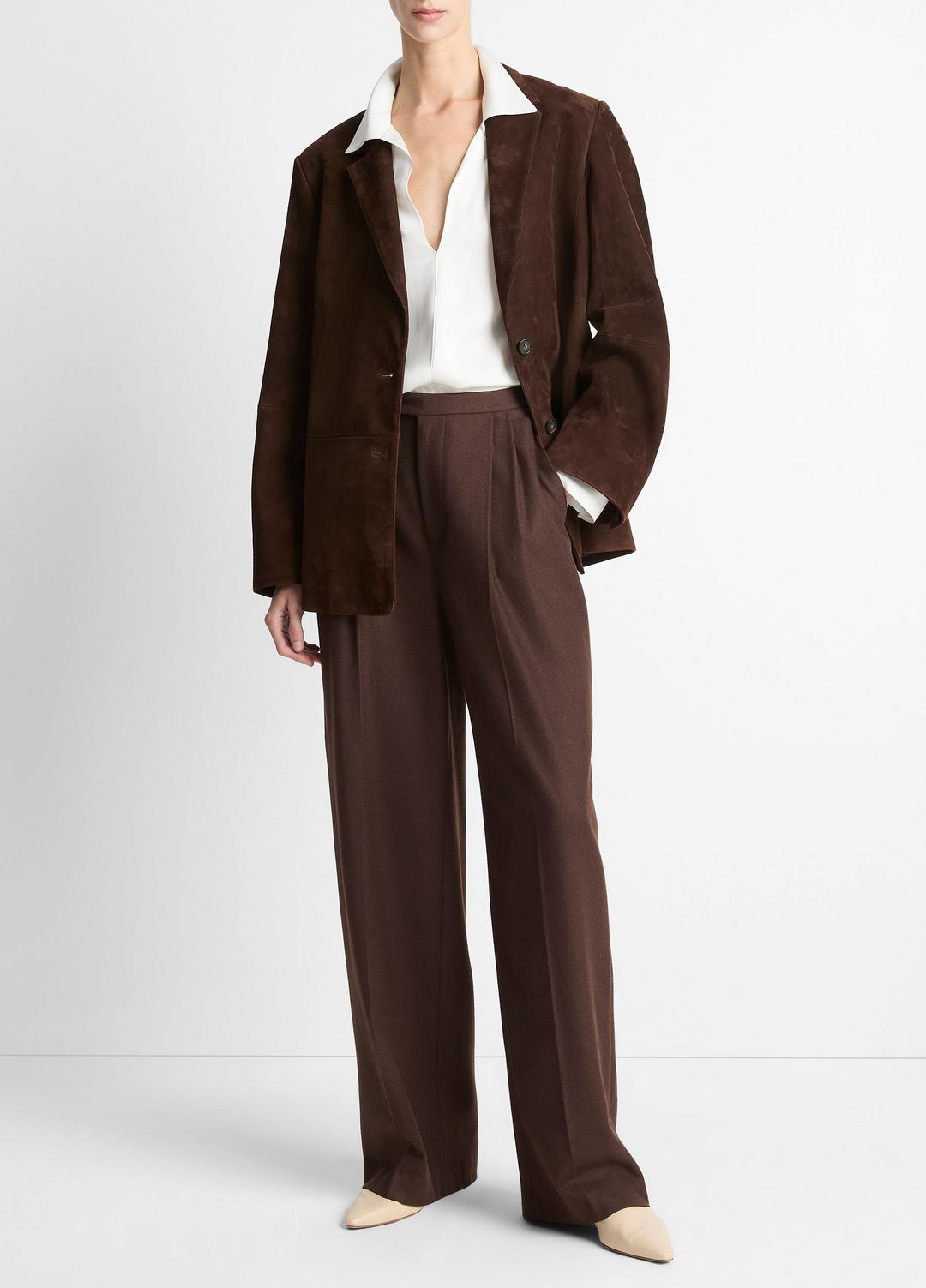 VINCE | Suede Blazer in Blazers - CHOCOLATE