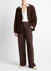 VINCE | Suede Blazer in Blazers - CHOCOLATE