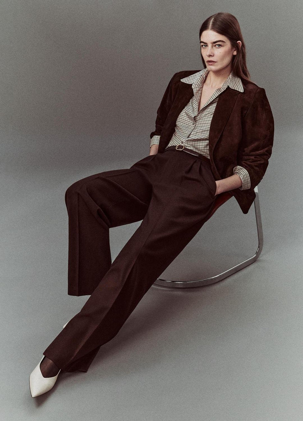 VINCE | Suede Blazer in Blazers - CHOCOLATE