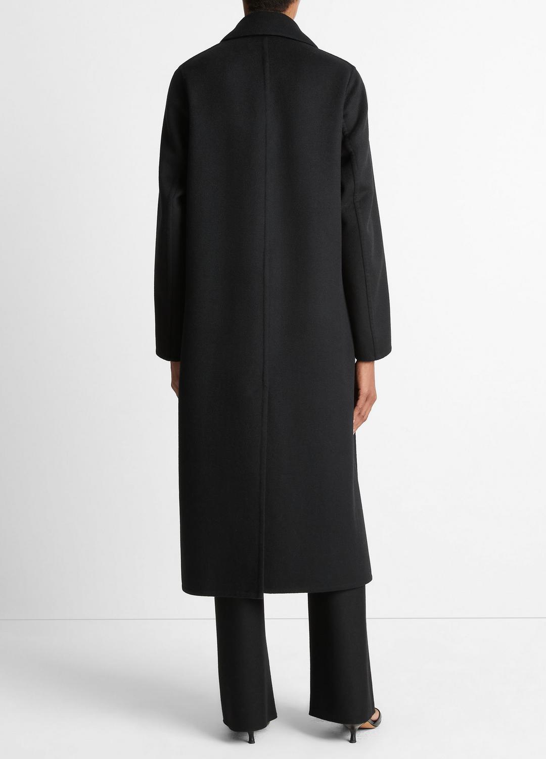 VINCE | Wool-Blend Single-Breasted Coat in Coats - BLACK