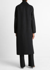 VINCE | Wool-Blend Single-Breasted Coat in Coats - BLACK