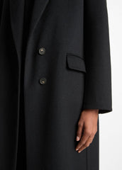VINCE | Wool-Blend Single-Breasted Coat in Coats - BLACK