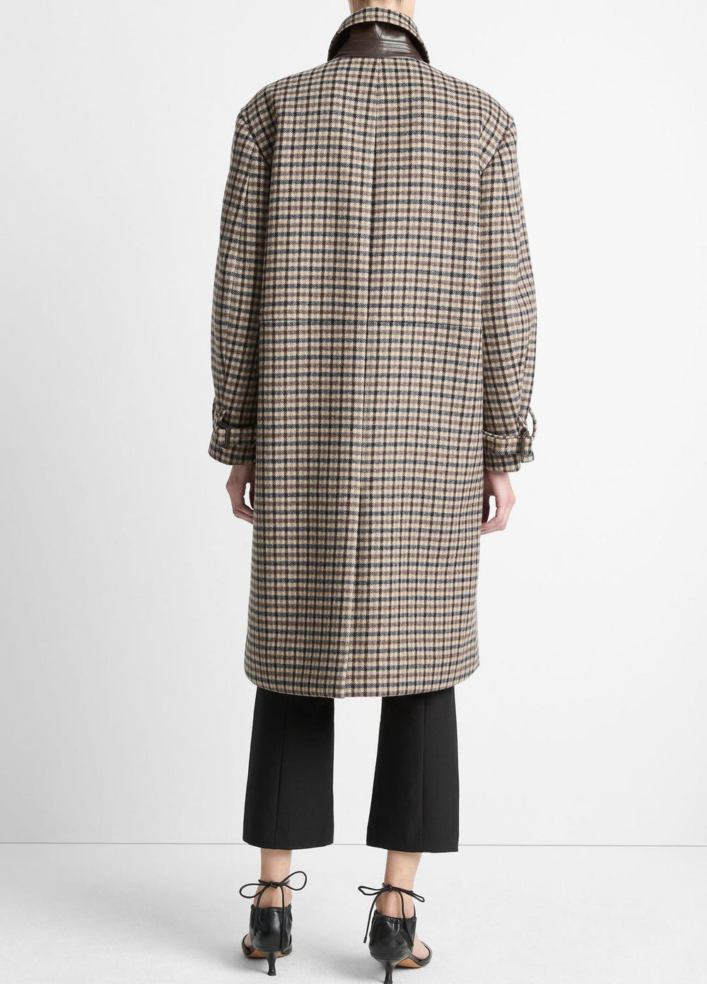 VINCE | Plaid Car Coat in Coats - MULTI CHECK