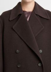 VINCE | Wool-Blend Double-Breasted Long Coat in Coats - DEEP ESPRESSO