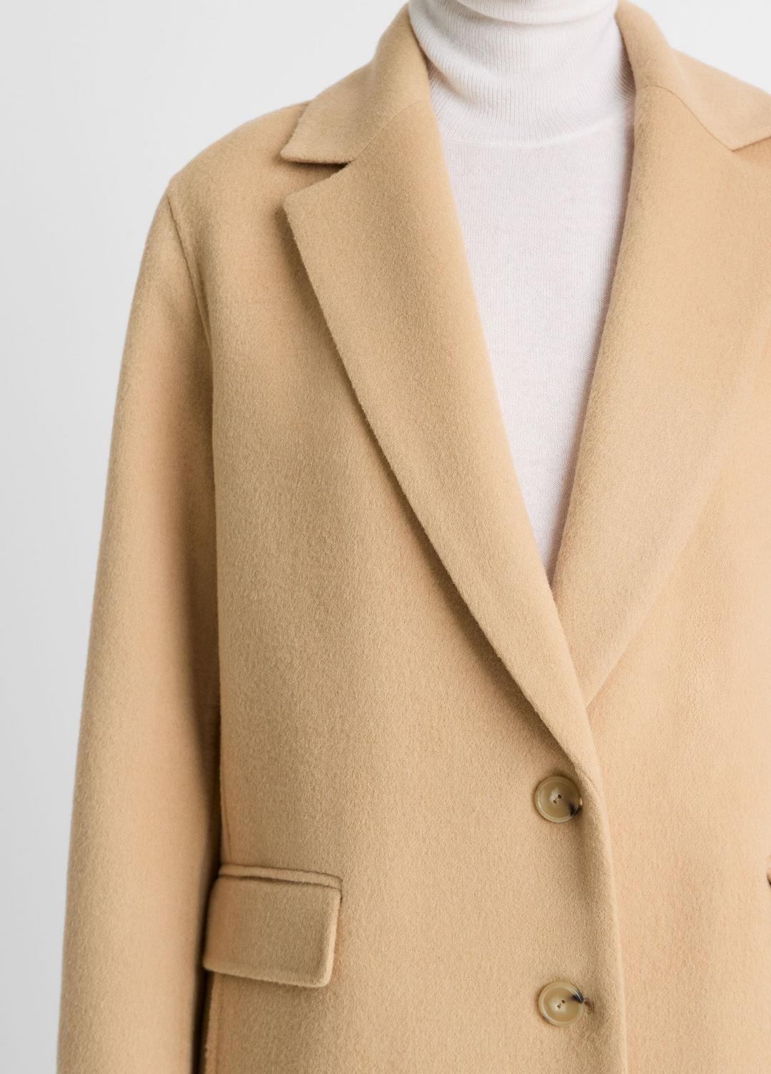 VINCE | Wool-Blend Single-Breasted Coat in Coats - CAMEL