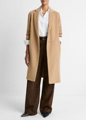 VINCE | Classic Wool-Blend Straight Coat in Coats - CAMELLO