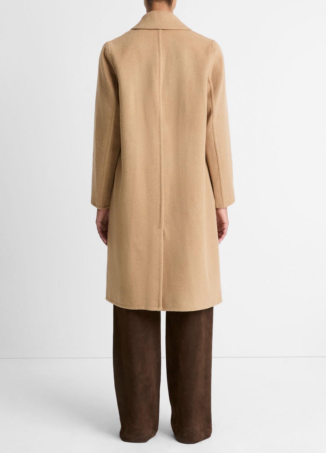 VINCE | Classic Wool-Blend Straight Coat in Coats - CAMELLO