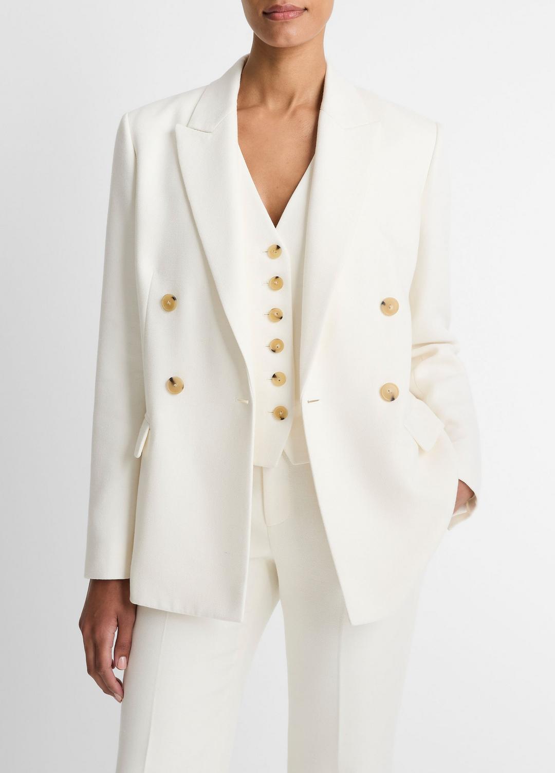 VINCE | Sculptural Tailored Blazer in Blazers - OFF WHITE