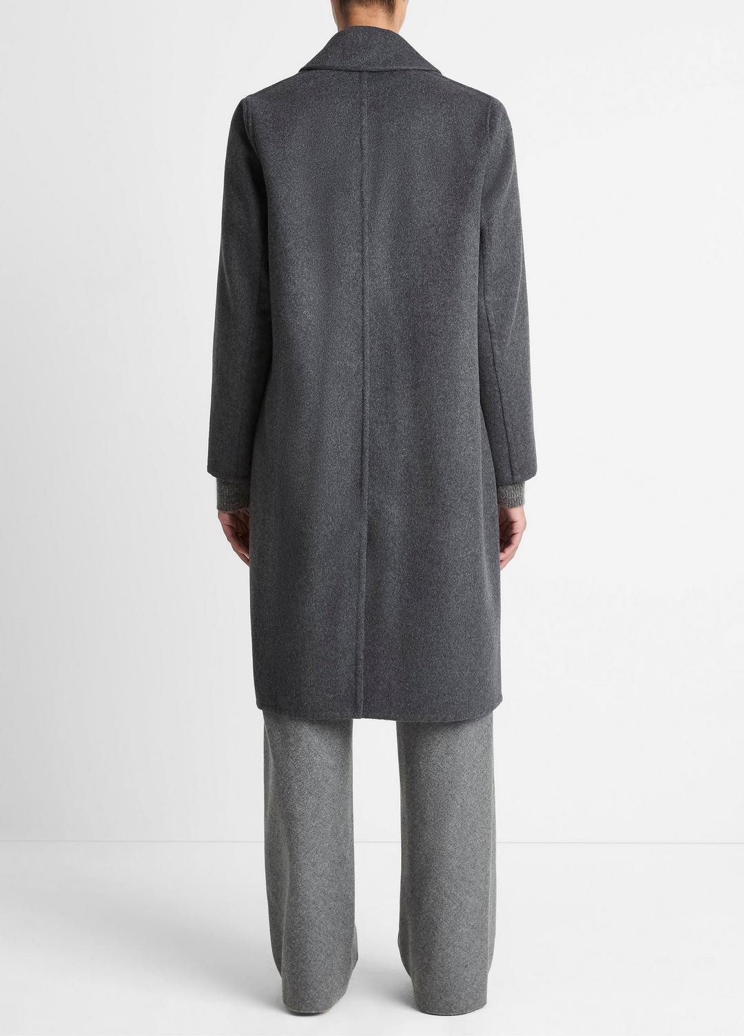 VINCE | Classic Wool-Blend Straight Coat in Coats - CHARCOAL