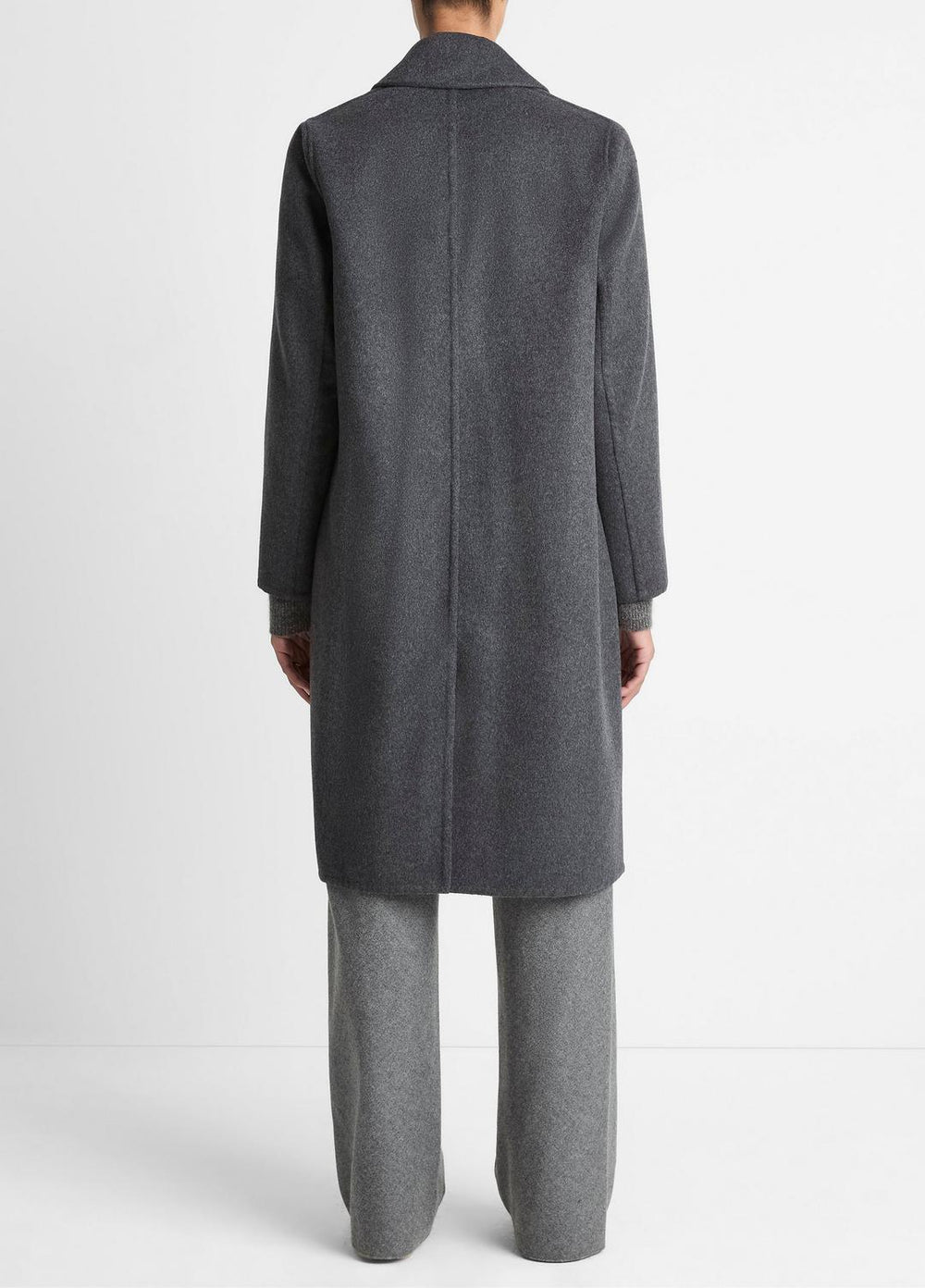 VINCE | Classic Wool-Blend Straight Coat in Coats - CHARCOAL
