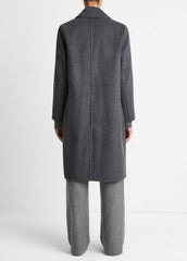 VINCE | Classic Wool-Blend Straight Coat in Coats - CHARCOAL