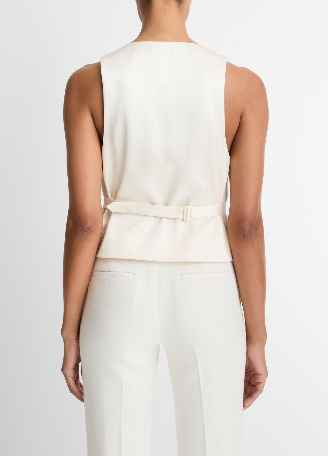 VINCE | Sculptural Fitted Vest in Vests - OFF WHITE