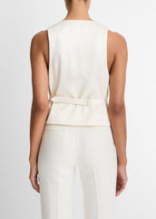 VINCE | Sculptural Fitted Vest in Vests - OFF WHITE