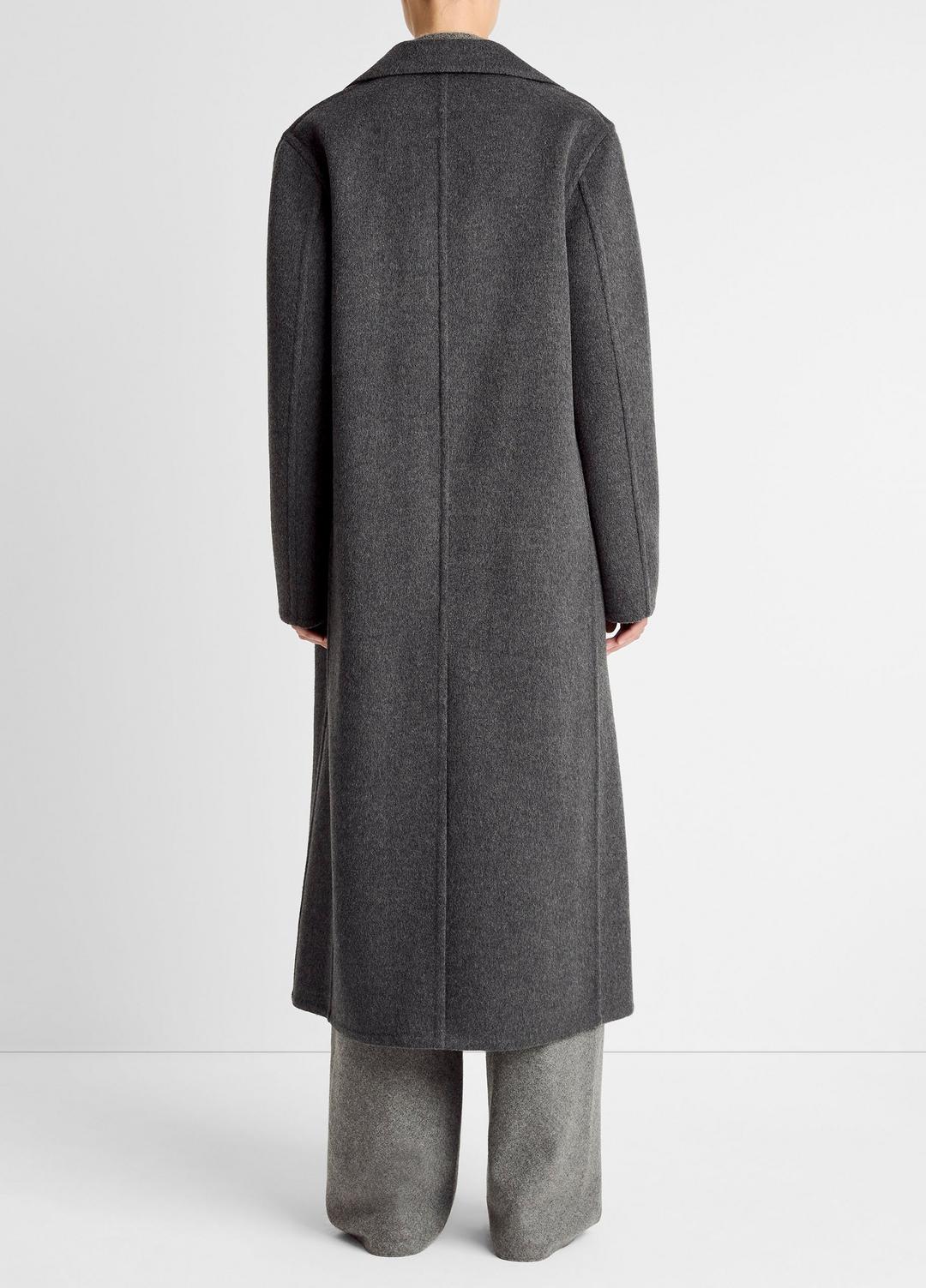 VINCE | Wool-Blend Double-Breasted Long Coat in Coats - CHARCOAL