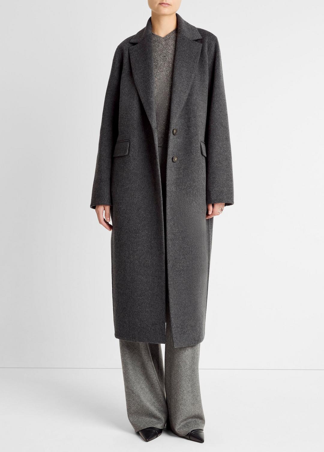 VINCE | Wool-Blend Single-Breasted Coat in Coats - CHARCOAL