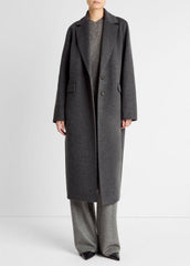 VINCE | Wool-Blend Single-Breasted Coat in Coats - CHARCOAL