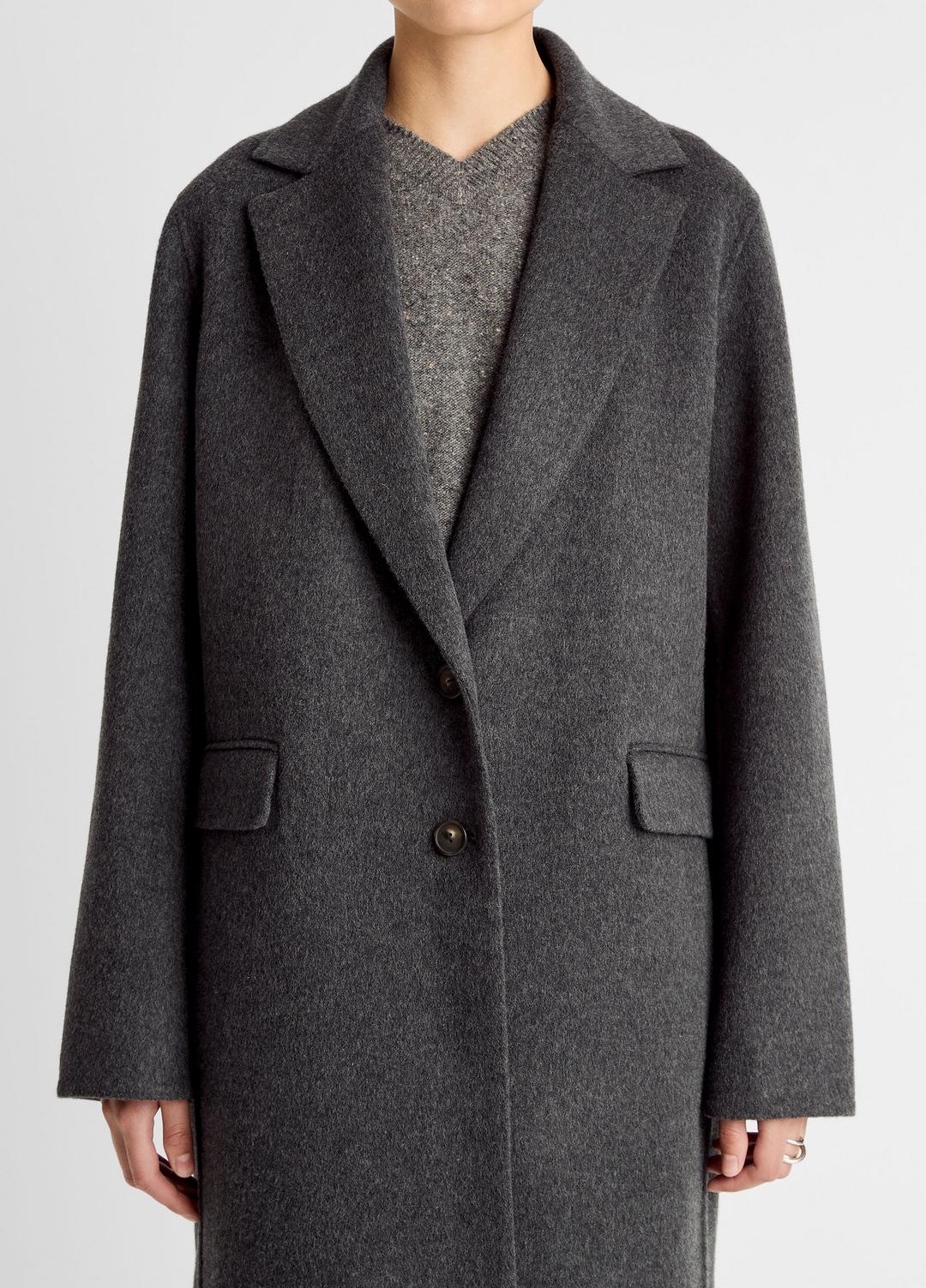 VINCE | Wool-Blend Single-Breasted Coat in Coats - CHARCOAL