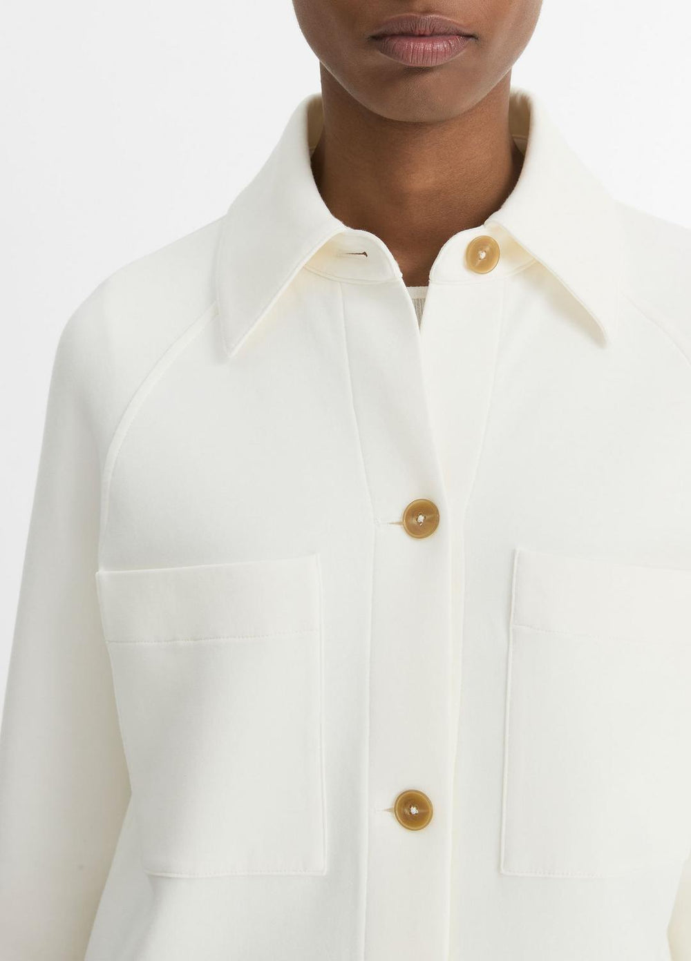 VINCE | Cotton-Blend Shirt Jacket in Jackets - OFF WHITE