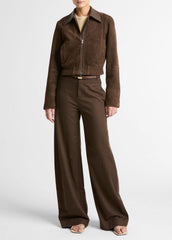 VINCE | Suede Shrunken Bomber Jacket  in Jackets - WILLOW