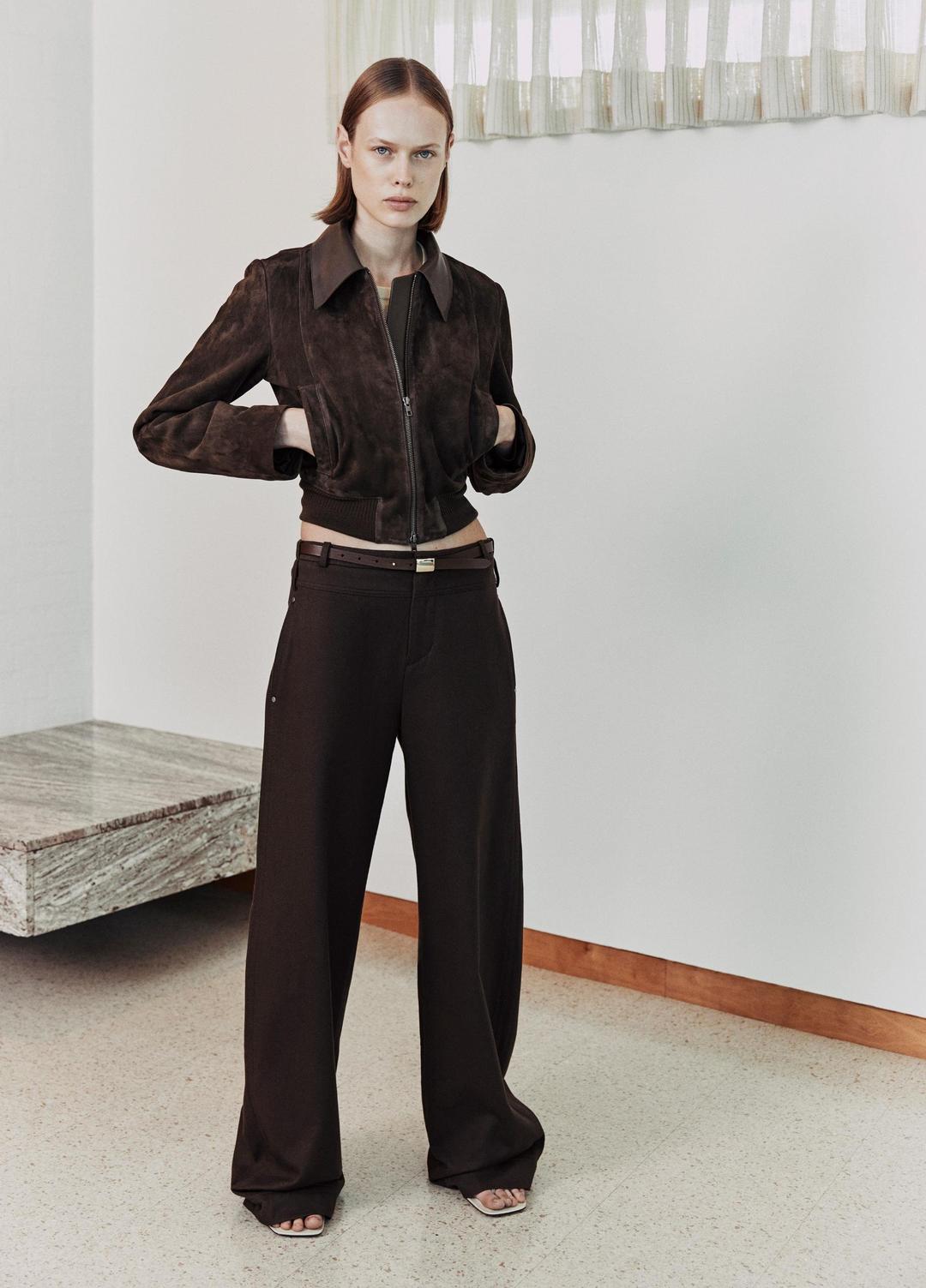 VINCE | Suede Shrunken Bomber Jacket  in Jackets - WILLOW