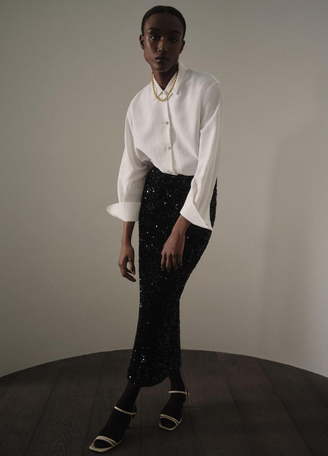 VINCE | Refined Twill Covered-Button Shirt in Long Sleeve - LIGHT CREAM