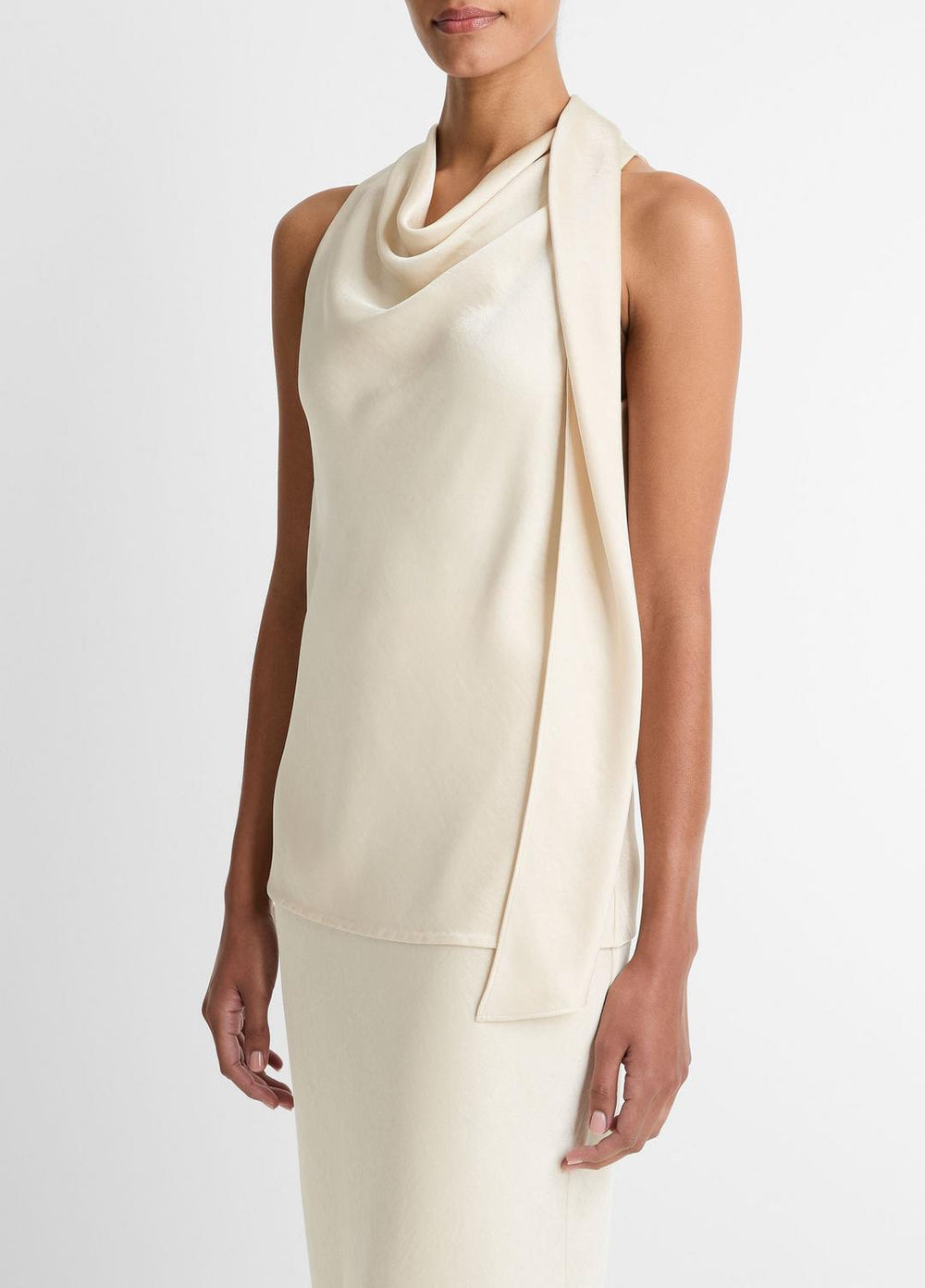 VINCE | Satin Scarf Top in Tank Tops - BONA
