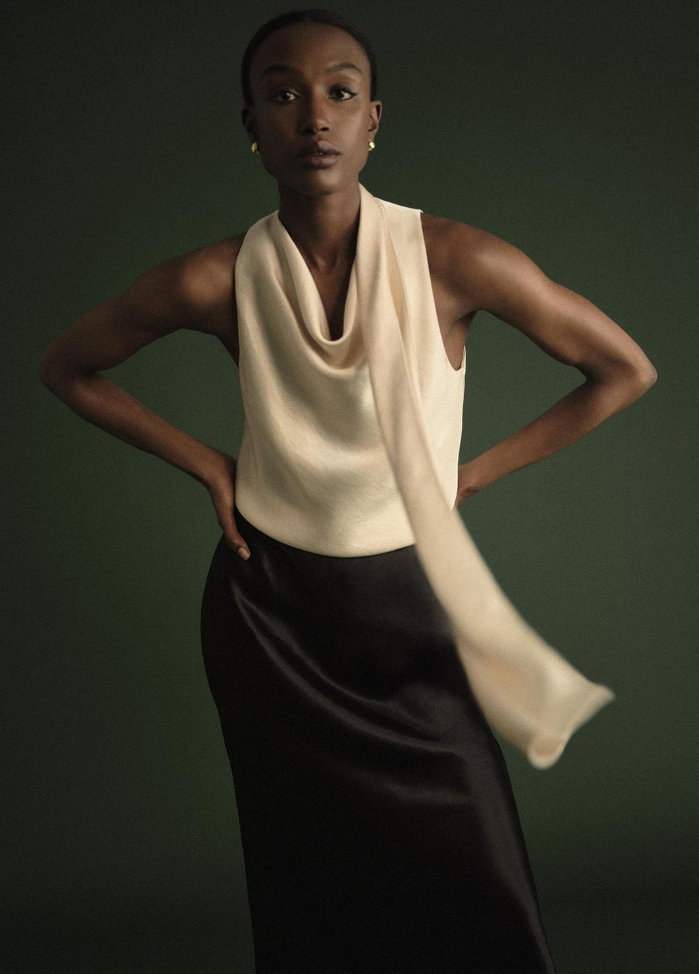 VINCE | Satin Scarf Top in Tank Tops - BONA