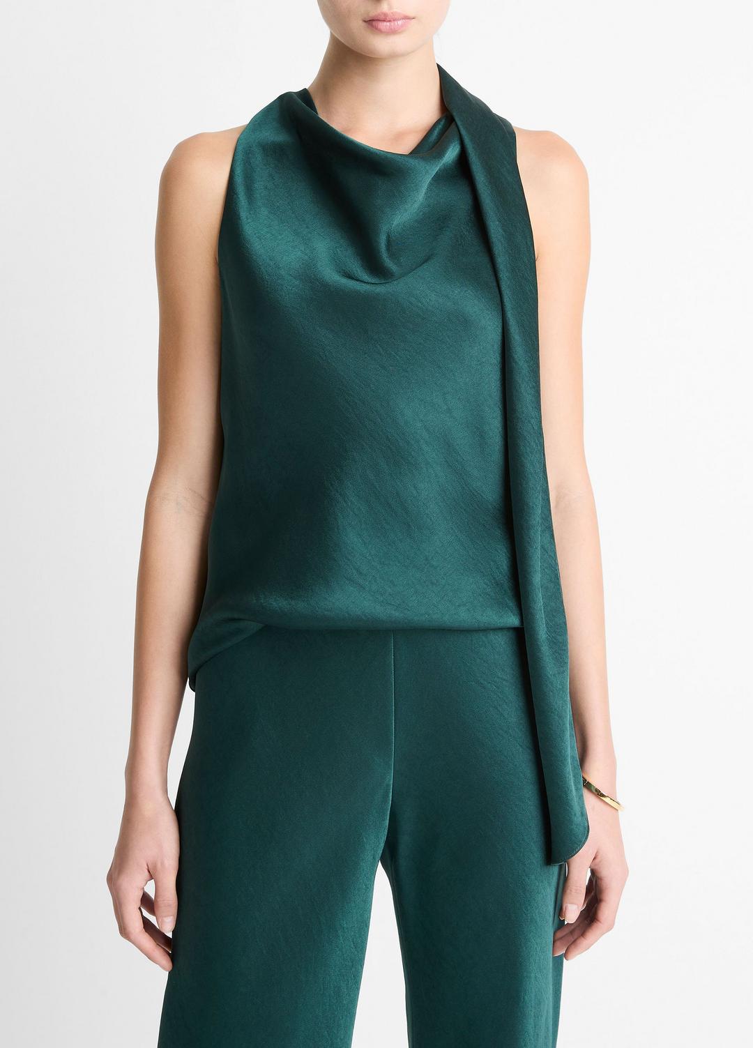 VINCE | Satin Scarf Top in Tank Tops - JUNIPER