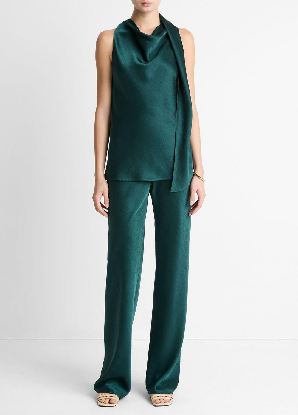 VINCE | Satin Scarf Top in Tank Tops - JUNIPER