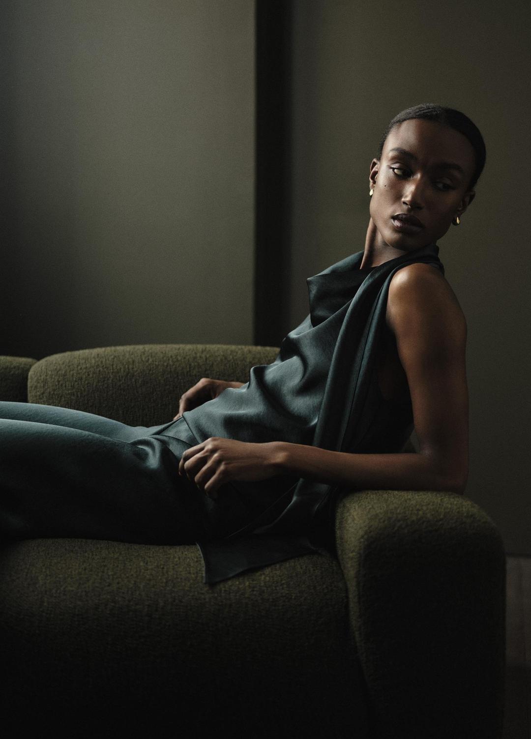VINCE | Satin Scarf Top in Tank Tops - JUNIPER