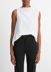 VINCE | Asymmetrical Draped A-Line Top in Tank Tops - OFF WHITE