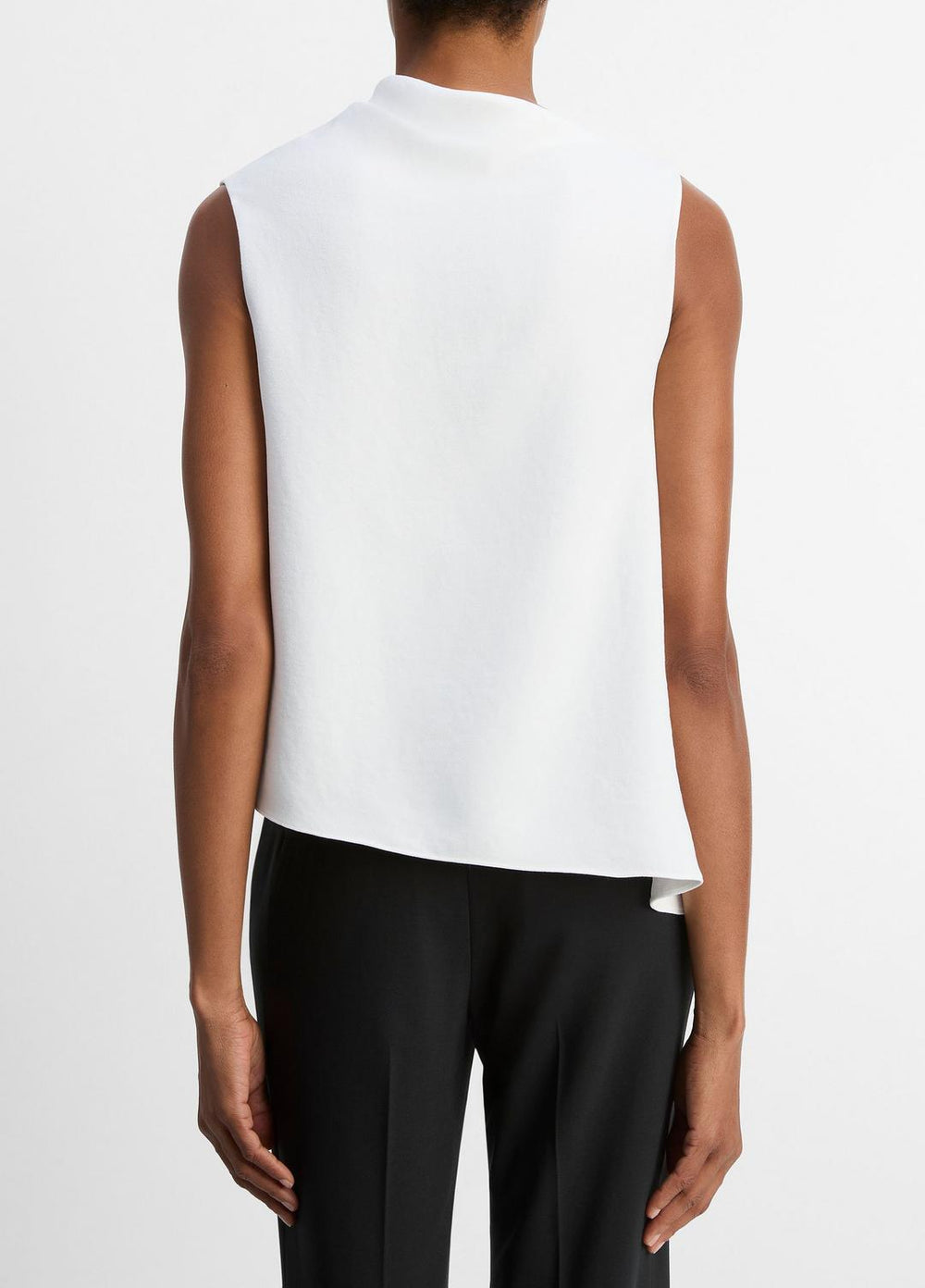 VINCE | Asymmetrical Draped A-Line Top in Tank Tops - OFF WHITE