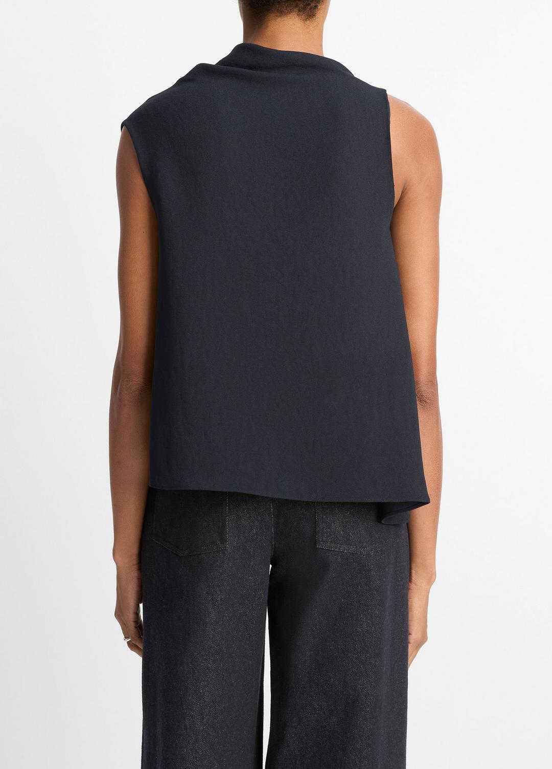 VINCE | Asymmetrical Draped A-Line Top in Tank Tops - COASTAL BLUE