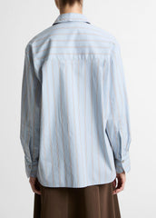 VINCE | Striped Cotton-Blend Button-Front Shirt in Long Sleeve - DEL MAR MULTI