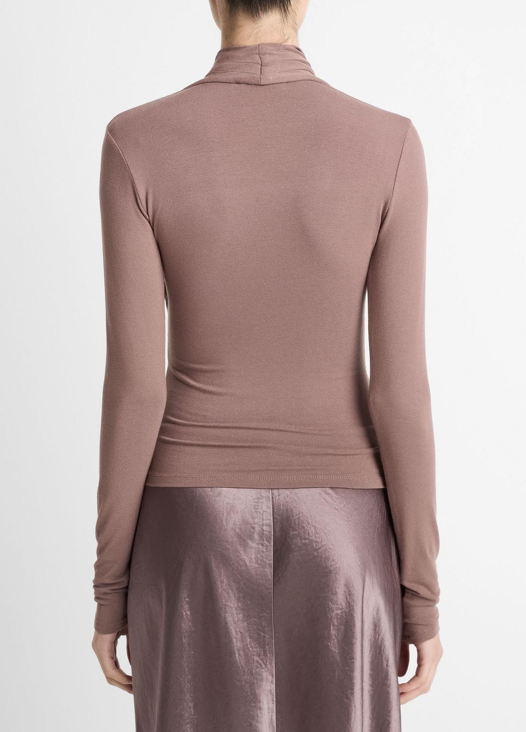 VINCE | Fixed Wrap Long-Sleeve Top in Long Sleeve - SMOKY BERRY