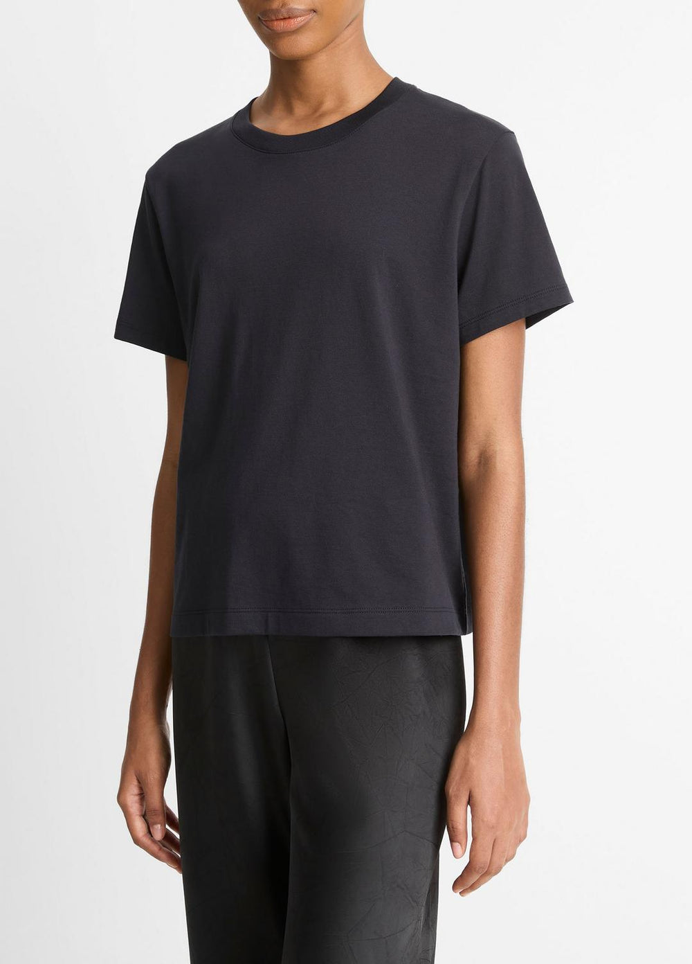 VINCE | Pima Cotton Crew Neck T-Shirt in Short Sleeve - COASTAL BLUE