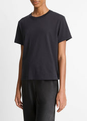 VINCE | Pima Cotton Crew Neck T-Shirt in Short Sleeve - COASTAL BLUE