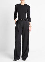 VINCE | Essential Pima Cotton-Blend Long-Sleeve T-Shirt in Long Sleeve - BLACK