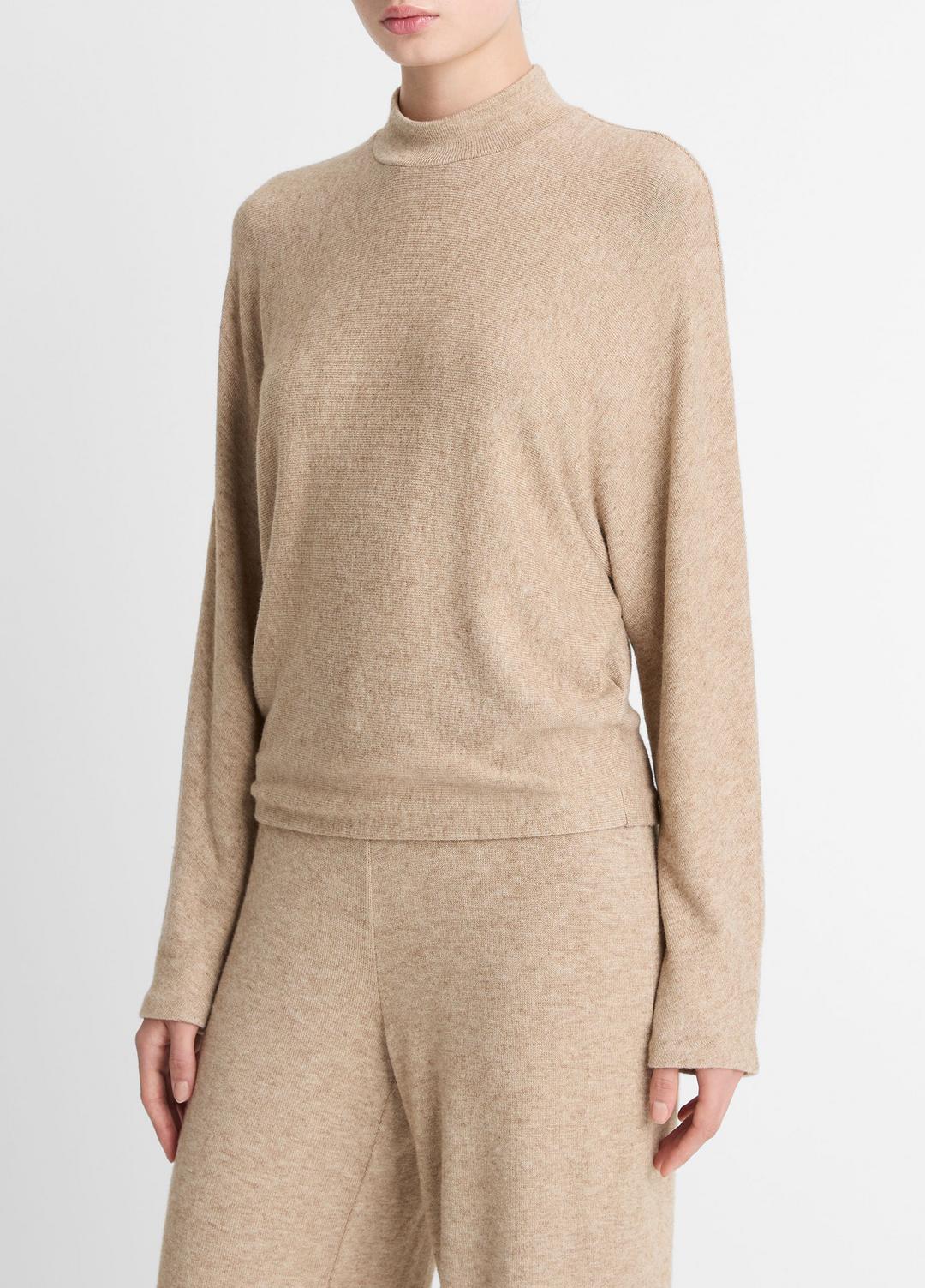 VINCE | Cozy Dolman-Sleeve Mock-Neck Top in Long Sleeve - HEATHER BRUNA