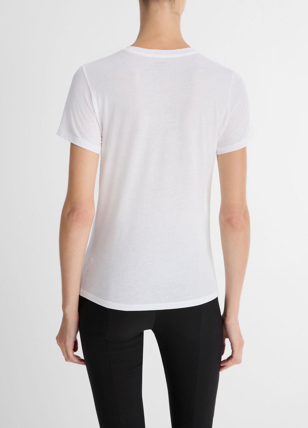 VINCE | Essential Pima Cotton Crew Neck T-Shirt in Short Sleeve - OPTIC WHITE