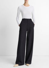 VINCE | Essential Pima Cotton-Blend Long-Sleeve T-Shirt in Long Sleeve - OPTIC WHITE