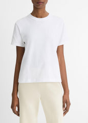 VINCE | Pima Cotton Crew Neck T-Shirt in Short Sleeve - OPTIC WHITE