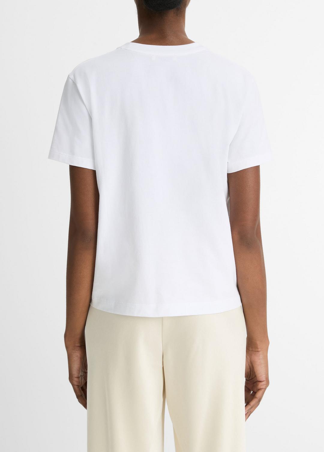 VINCE | Pima Cotton Crew Neck T-Shirt in Short Sleeve - OPTIC WHITE