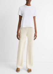 VINCE | Pima Cotton Crew Neck T-Shirt in Short Sleeve - OPTIC WHITE