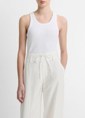 VINCE | Ribbed Scoop-Neck Tank in Tank Tops - OPTIC WHITE