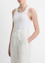 VINCE | Ribbed Scoop-Neck Tank in Tank Tops - OPTIC WHITE
