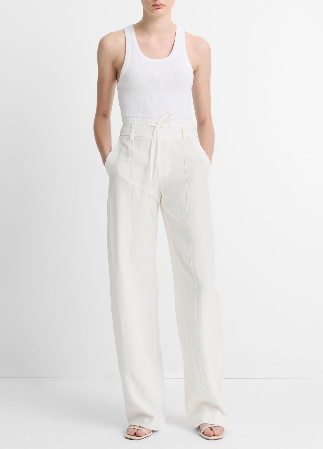 VINCE | Ribbed Scoop-Neck Tank in Tank Tops - OPTIC WHITE