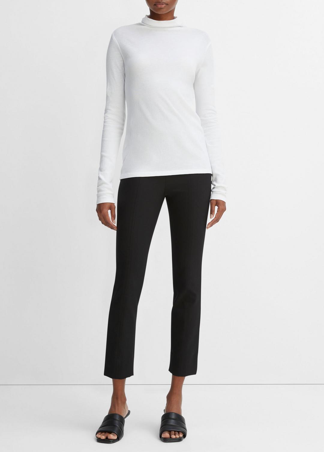 VINCE | Essential Long Sleeve Turtleneck in Long Sleeve - OPTIC WHITE